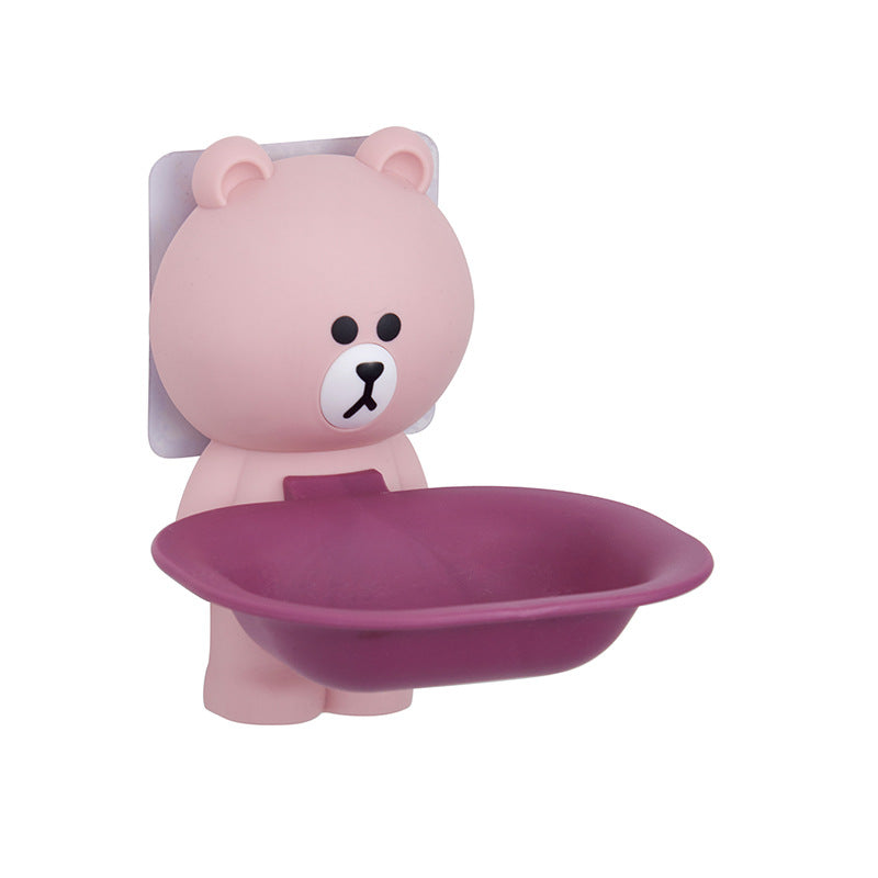 Children's Toothbrush Cup Holder Rack with Suction Cup - Multiple Colors