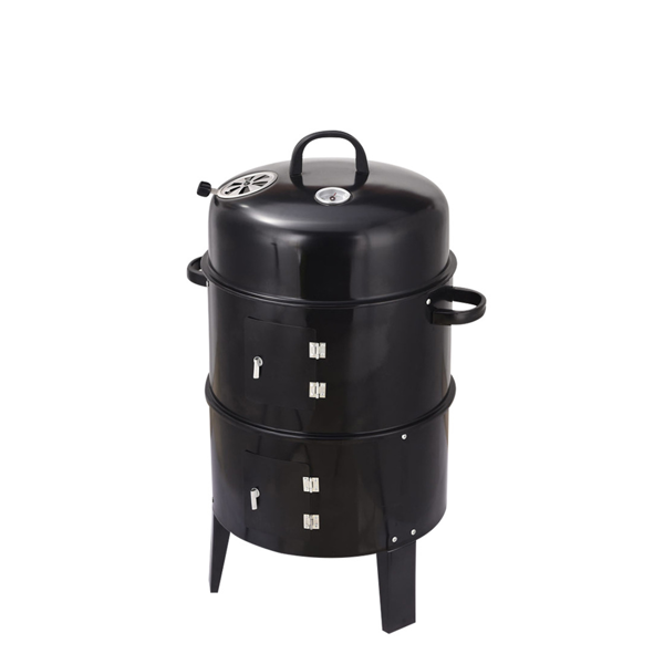 Outdoor Double-Layer Charcoal Braising and Smoking Grill