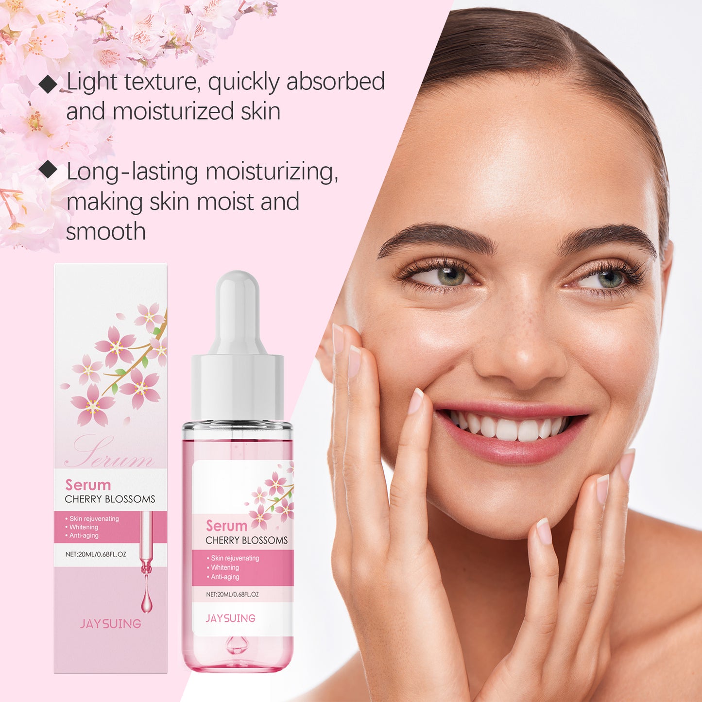 Cherry Blossom Hydrating Facial Serum - 20ml Moisturizing Skin Care Essence