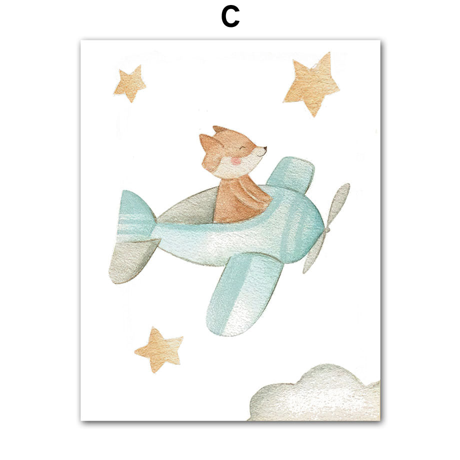 Children's Room Wall Decor Canvas Painting Scandinavian Poster - Multiple Sizes & Styles