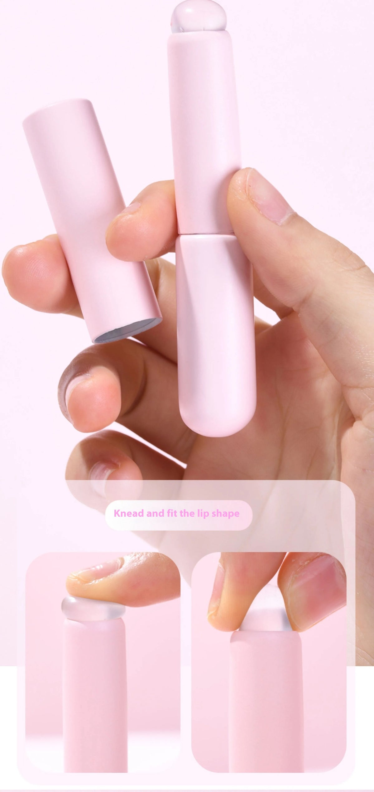 Portable Silicone Lip Brush with Lid - Travel Makeup Tool for Lips