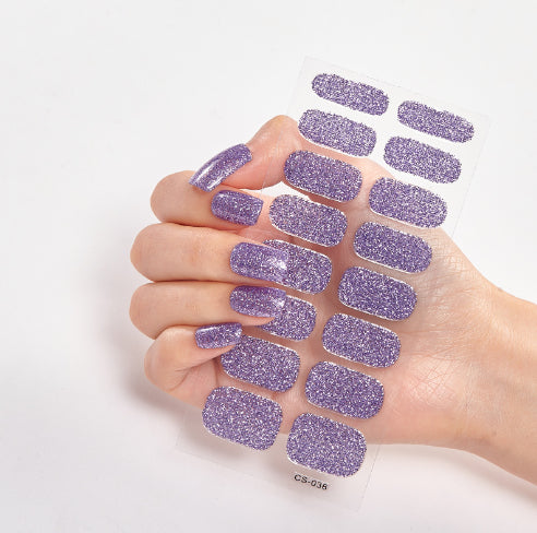 Solid Color Nail Art Wraps - 16 Piece Adhesive Nail Stickers Set