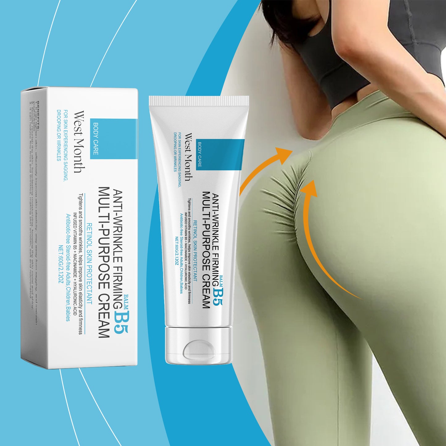 Anti-Wrinkle Body Butter Firming Cream with Vitamin B5 & Hyaluronic Acid