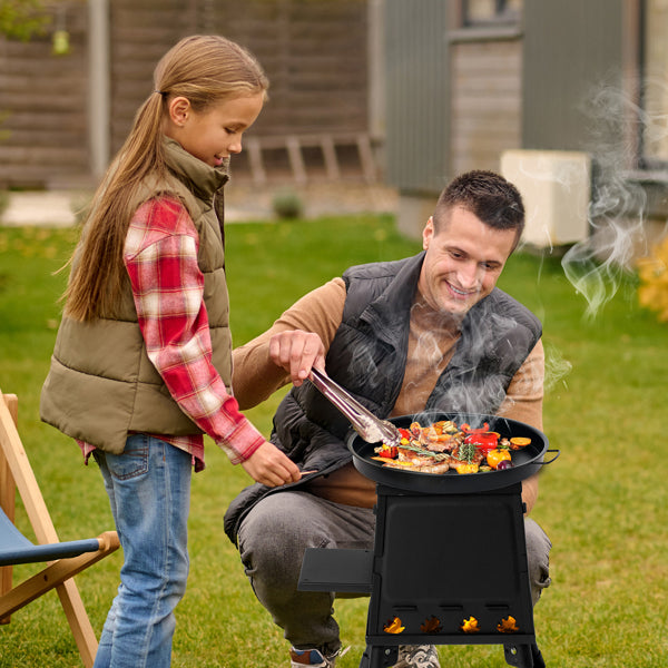 Portable Wood Camping Stove 36x36x46.5cm for Outdoor Cooking & Hiking