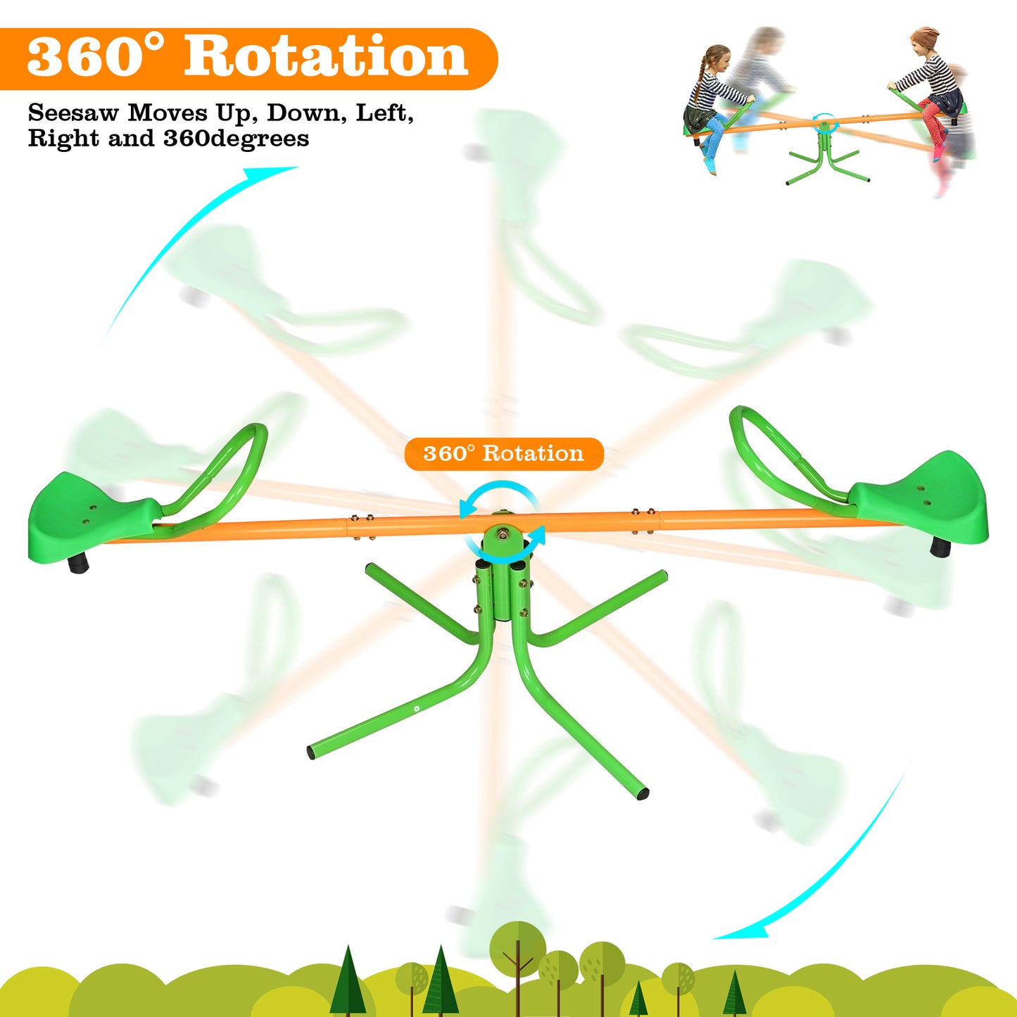 360 Degree Rotating Kids Seesaw - Outdoor Play Equipment