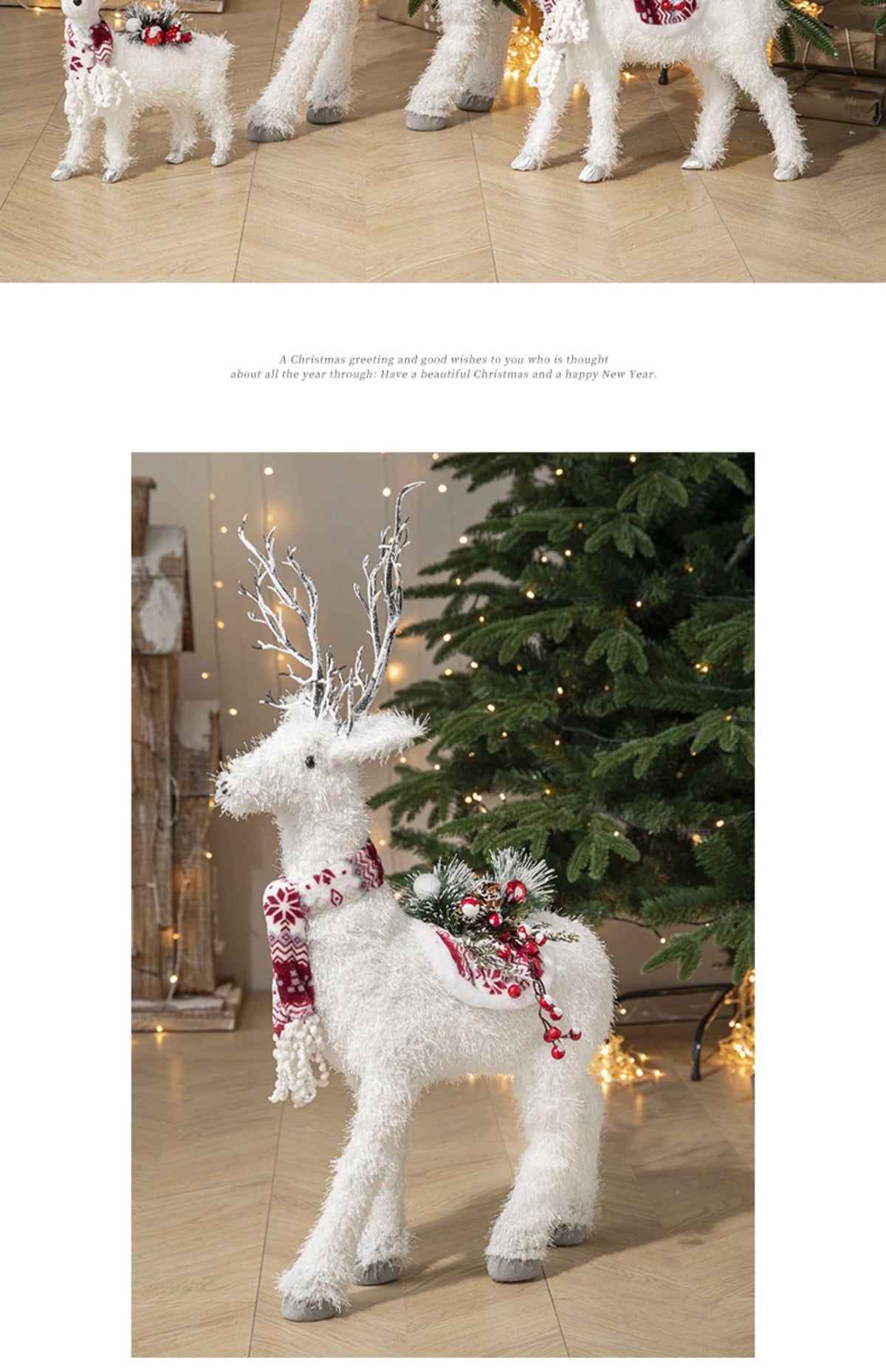 Christmas Elk Doll Decoration Set - Plush Deer Ornaments for Holiday Home Decor