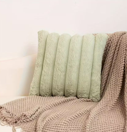 Large Plush Pillowcase Solid Color Cushion Cover Sofa Decor 45x45cm