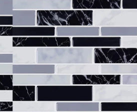 Marble Pattern Tile Stickers for Kitchen & Bathroom Wall Decoration - 10cm 10 Pieces