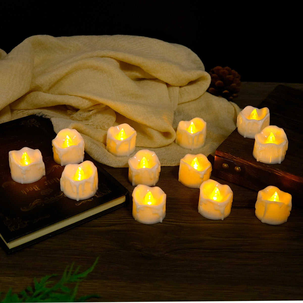 Electric Candle Lamp Romantic Holiday Wedding Smoke-Free Flame Light - Home Decor