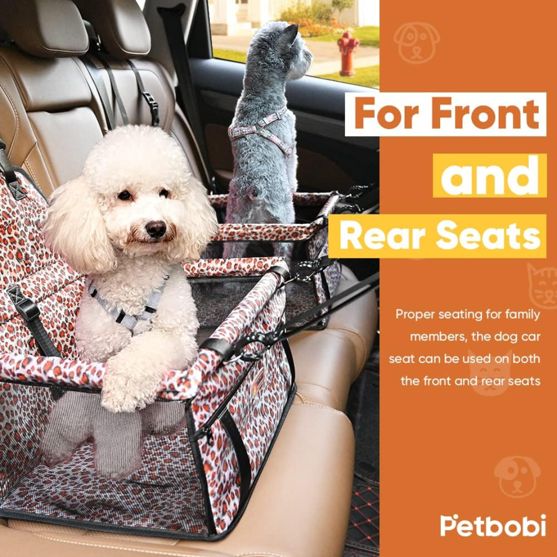 Small Dog Car Seat Booster - Foldable Safety Seat for Small Medium Dogs