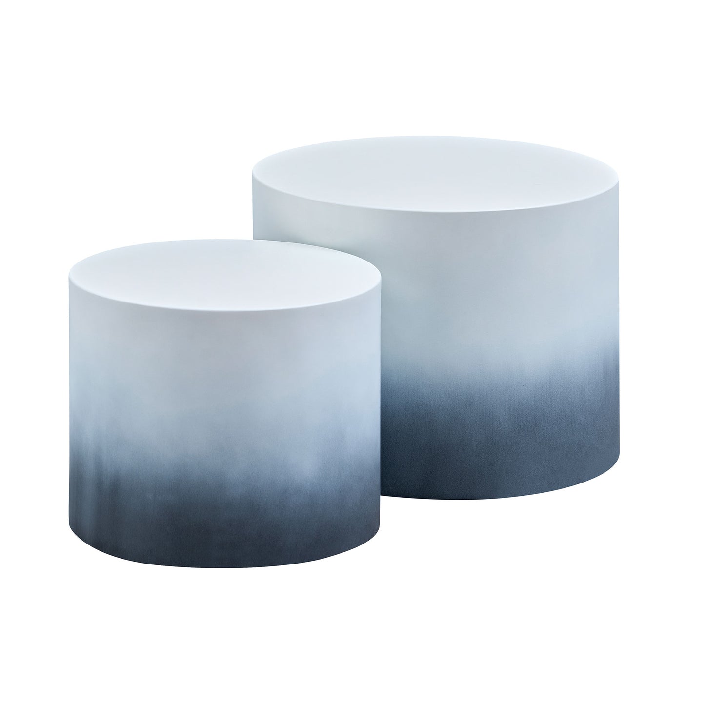 Nesting Coffee Table Set of 2 - Black & White MDF Side Tables