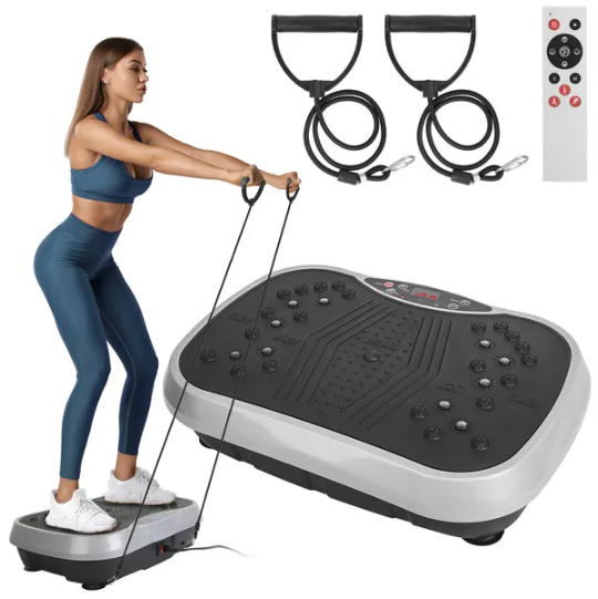 Whole Body Vibration Machine with Resistance Bands - Blue