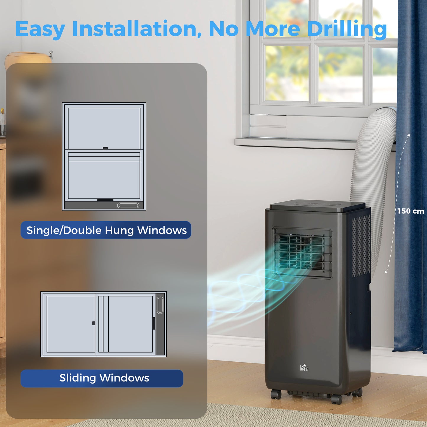 10,000 BTU Portable Air Conditioner for 440 sq.ft. with Dehumidifier & Sleep Mode