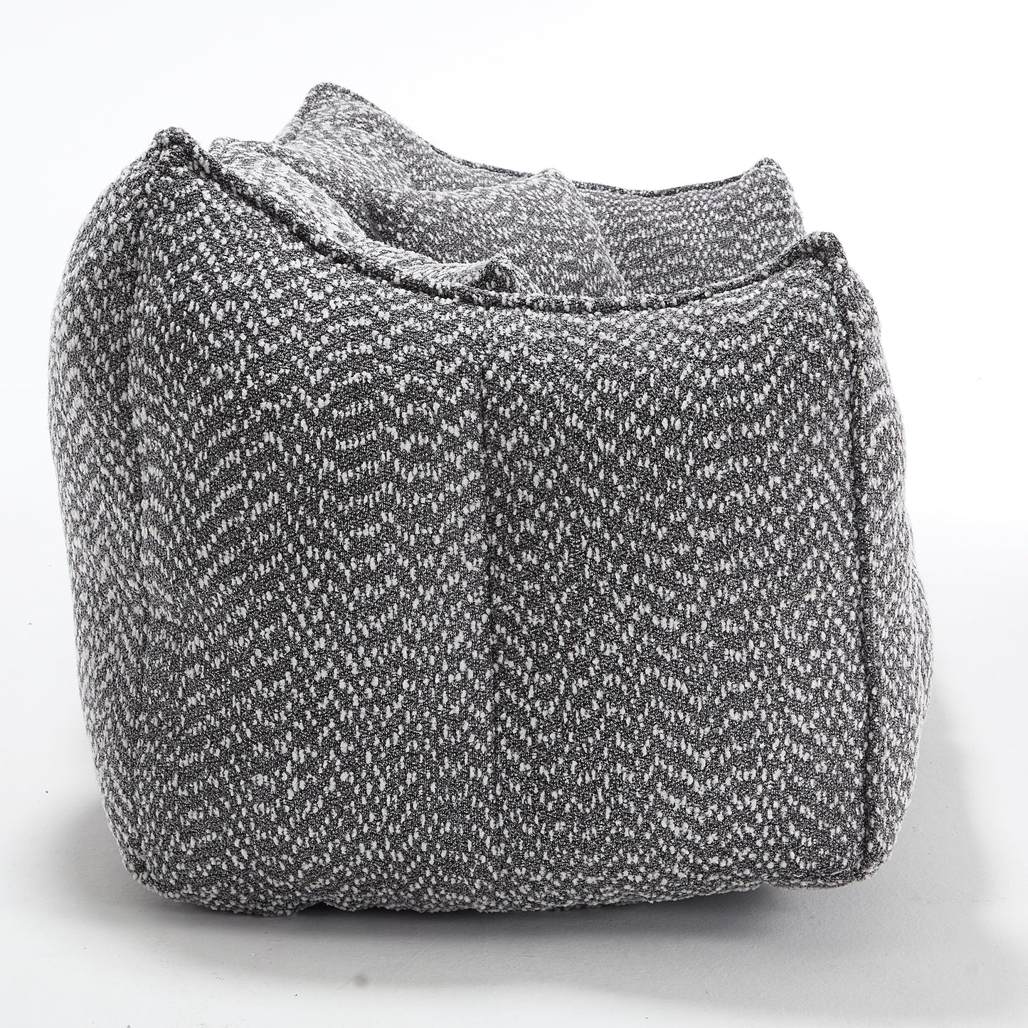 Soft Grey Beanbag Chair with Foam Core - Comfortable Recliner for 2