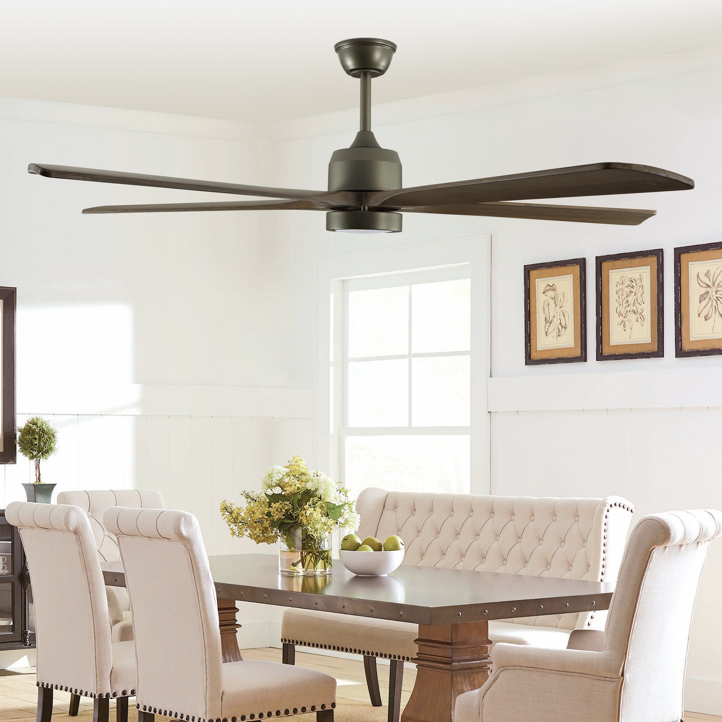 60-Inch Modern Wood Ceiling Fan with Light & Remote Control