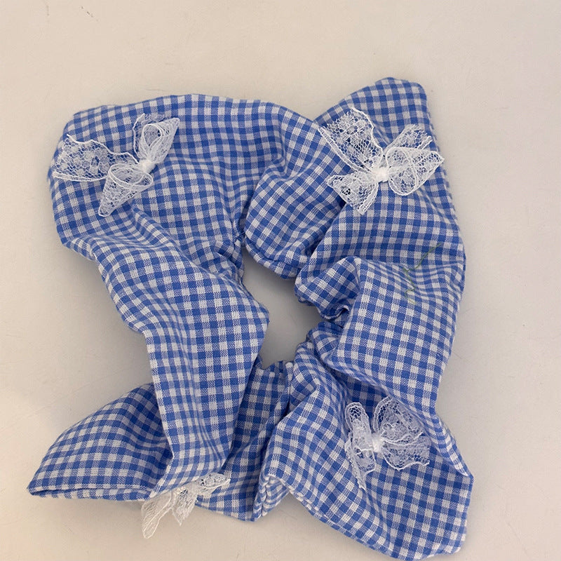 Vintage Plaid Square Scrunchie