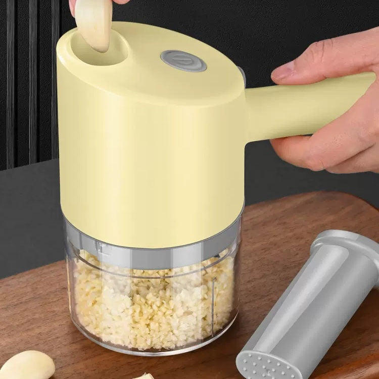 Wireless Garlic Grinder Electric Crusher with Food-Grade Plastic - Beige