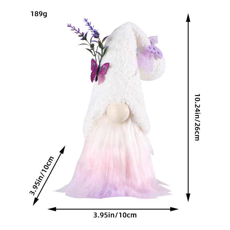 Lavender Plush Doll C1 27 Butterfly Faceless Festival Ornament