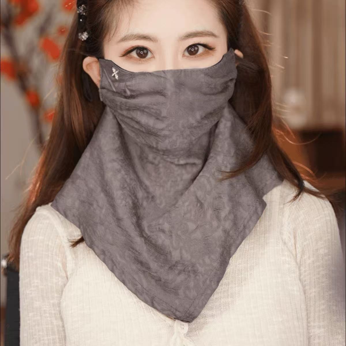 Sun Protective Face Mask Women's Breathable Lace