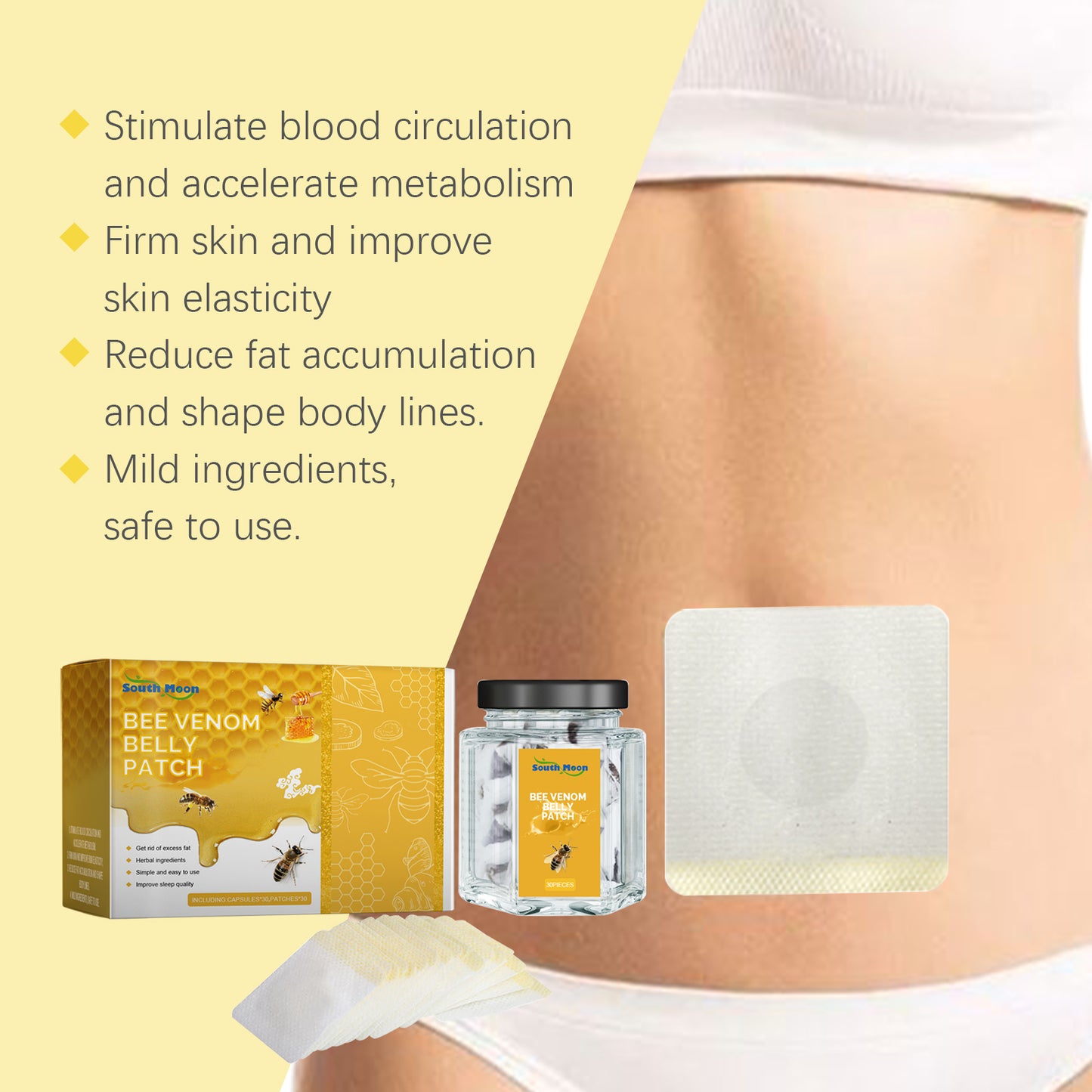Bee Venom Body Sculpting Navel Patch for Skin Firming and Toning