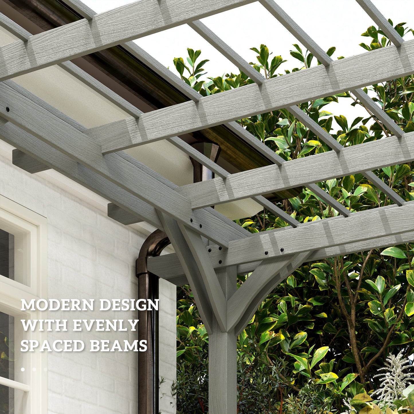 Wood Pergola for Climbing Plants - Gray Outdoor Gazebo