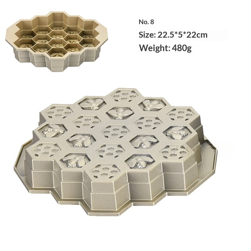 Cast Aluminum Hollow Cake Mold for Baking - Multi-Color Variants