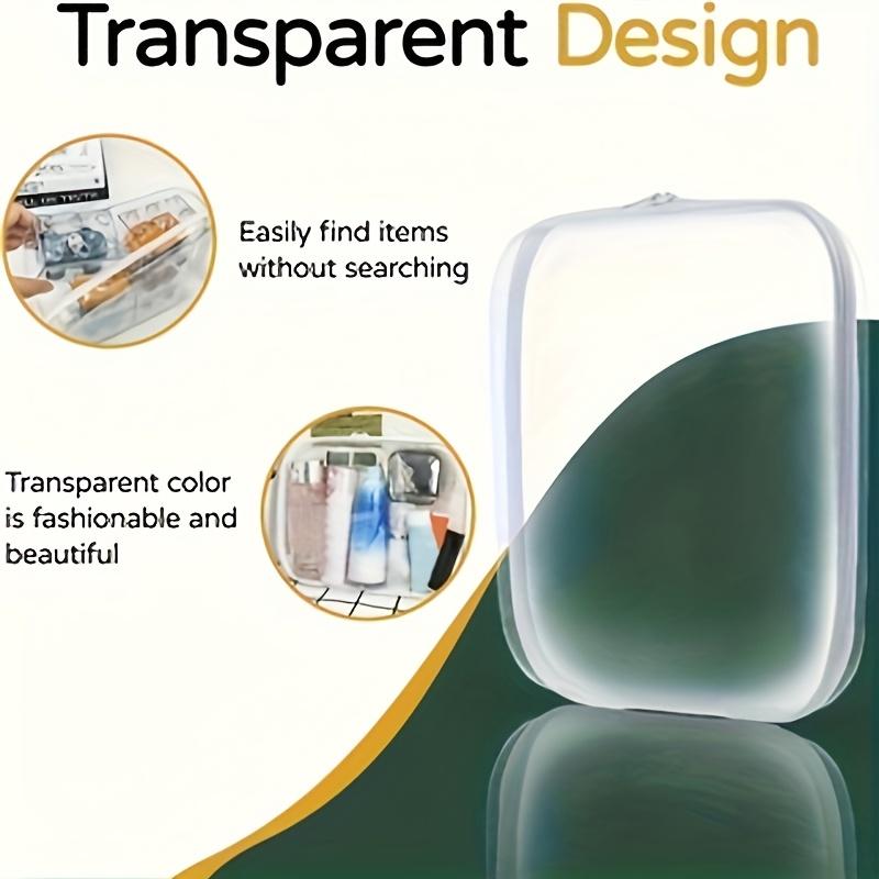 Set Of 6 Clear, Rigid Storage Bags With Double Zippers Includes 3