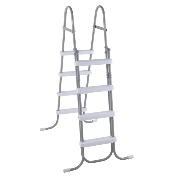 52-Inch Pool Ladder with 4 Steps, Iron Grey Frame and White Safety Steps