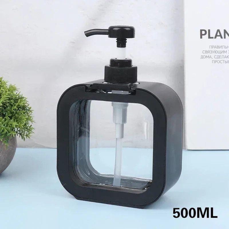 Refillable Soap Dispenser 300ml & 500ml - Modern Square Pump Bottle for Bathroom & Kitchen