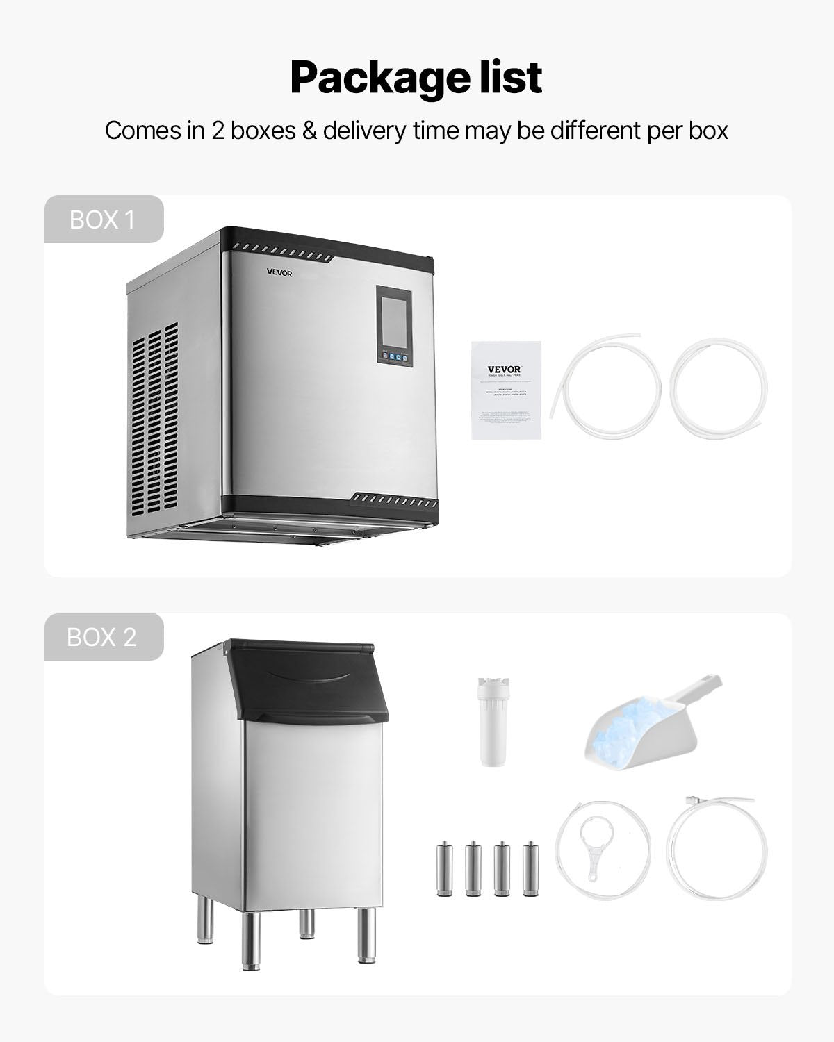 Commercial Ice Maker Machine 300Lbs/24H with Stainless Steel Bin & Touchscreen