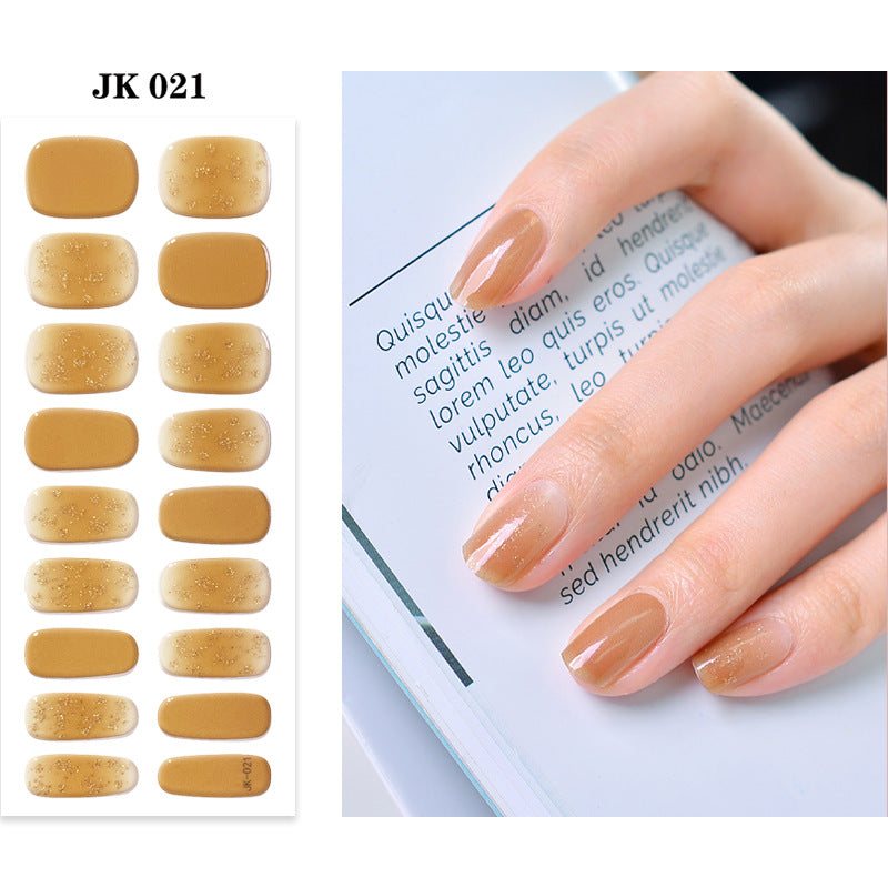 Waterproof Nail Sticker Set - Durable Semi-Baked UV Gel Art for Nails