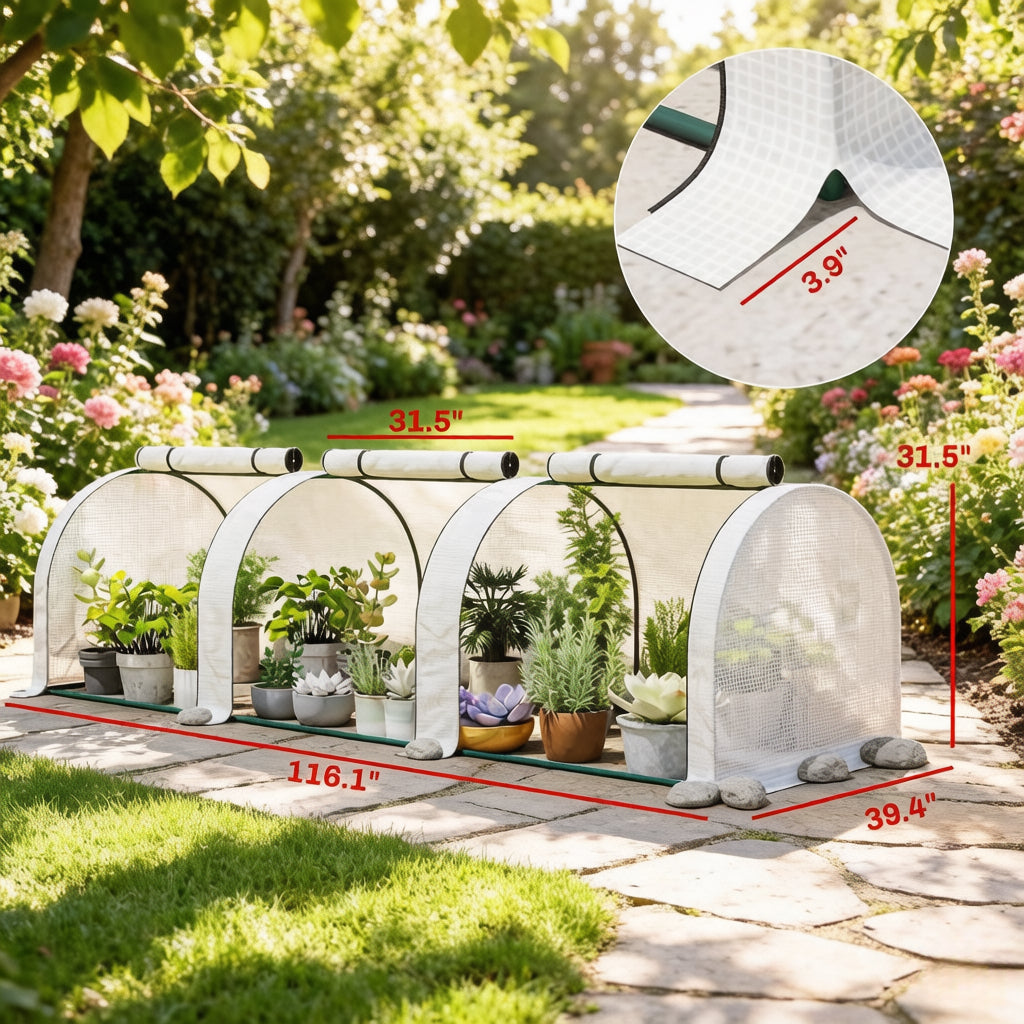 Portable Greenhouse for Outdoor Garden - Walk-In Plant Shelter with Zippered Doors