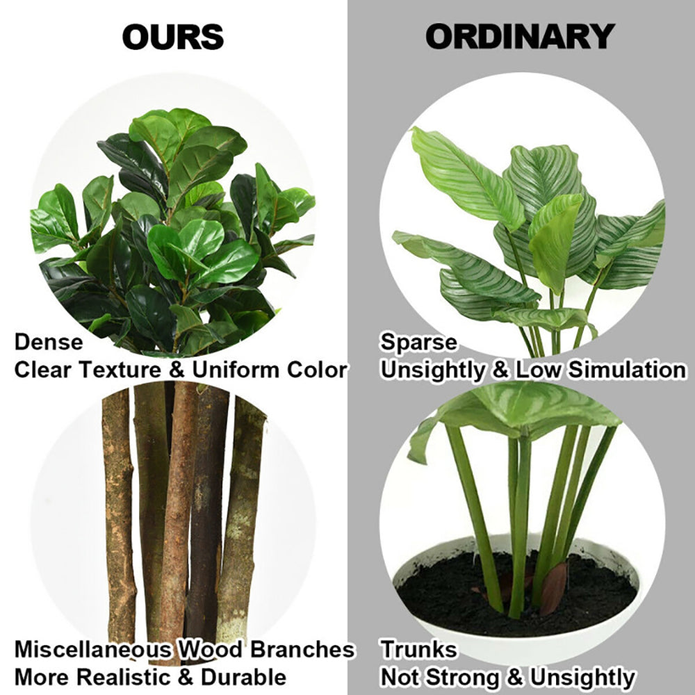 6-Foot Artificial Fiddle Leaf Fig Tree - Green