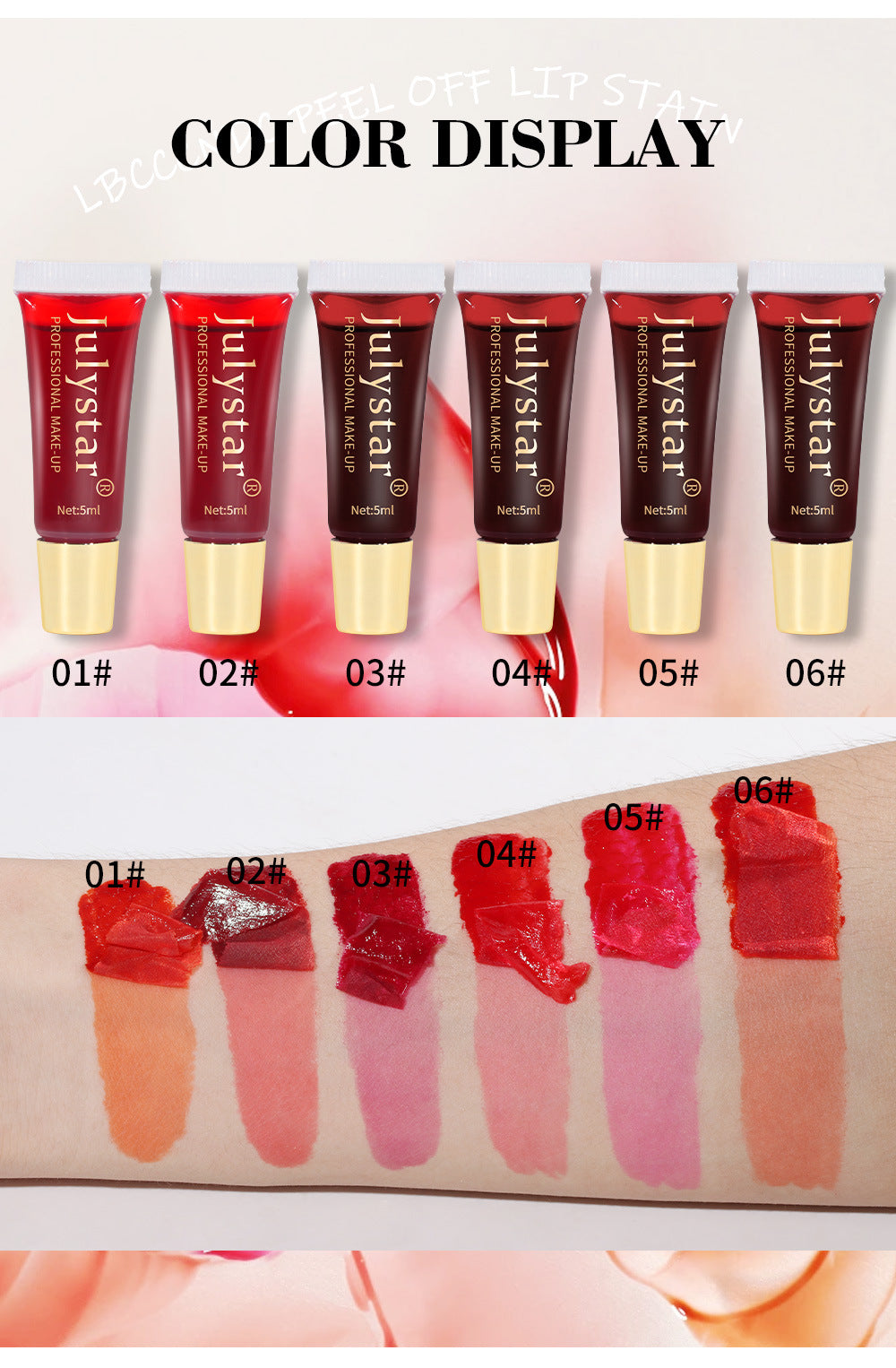 Matte Peel-Off Lip Stain - Long-Lasting Waterproof Lip Tattoo Tint