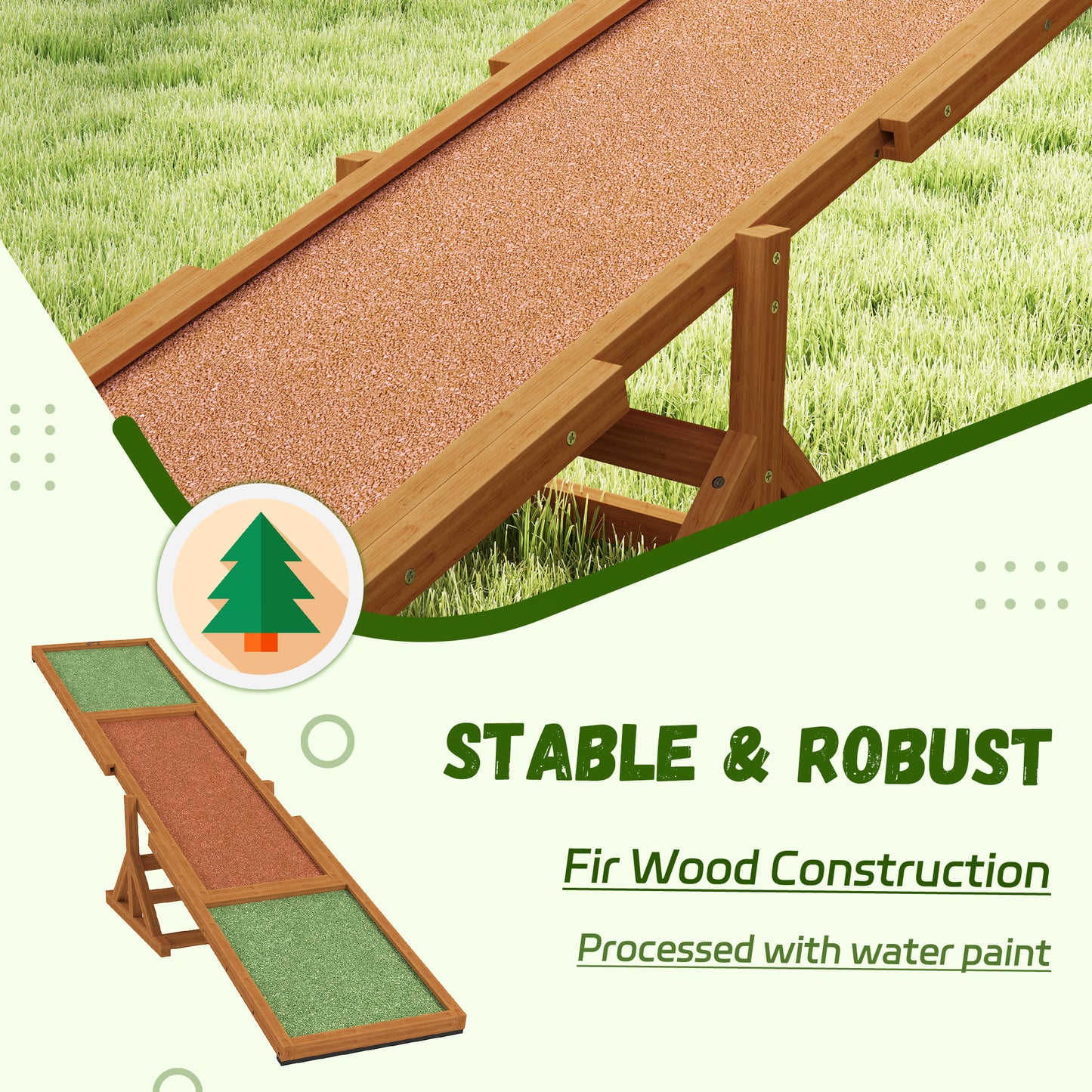 Dog Agility Seesaw - Wooden Pet Training Toy for Large Dogs, Weather Resistant