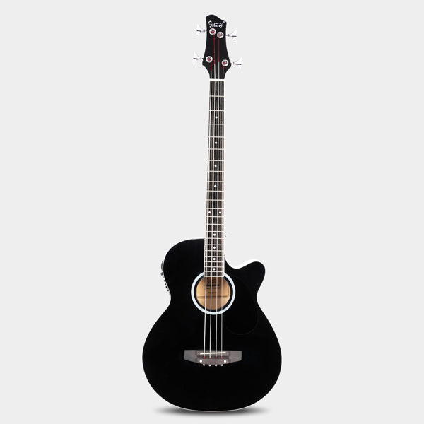 4-String Electric Acoustic Bass Guitar with EQ - Black
