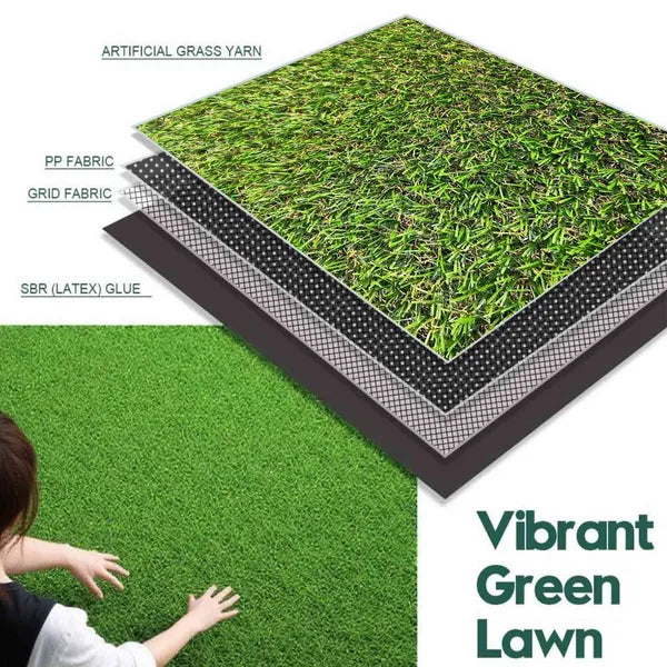 65ft x 15ft Artificial Turf Mat with Drainage Holes - Durable Fake Grass for Indoor & Outdoor Use