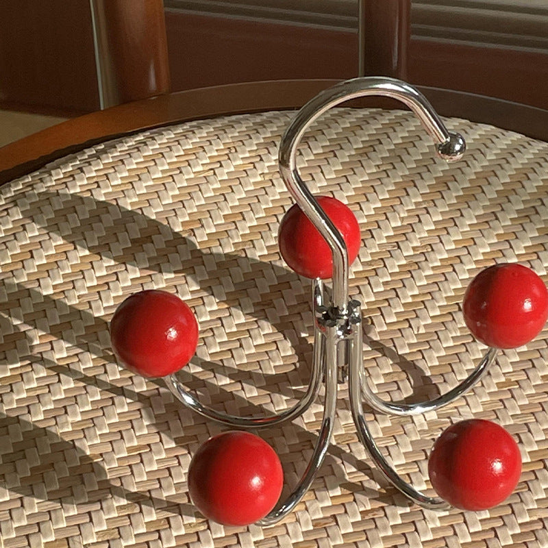 Multi-functional Rotating Hook Iron Clothing Rod for Wardrobe & Bathroom