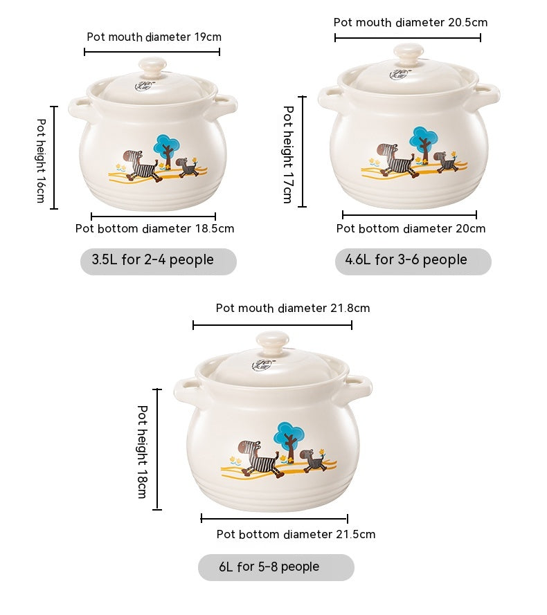 High-Temperature Ceramic Casserole Stew Pot with Cover - Kitchen & Home Storage