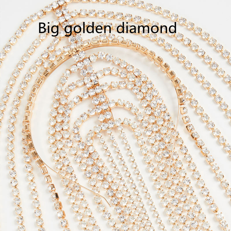 Crystal Studded Headband - Geometric Alloy