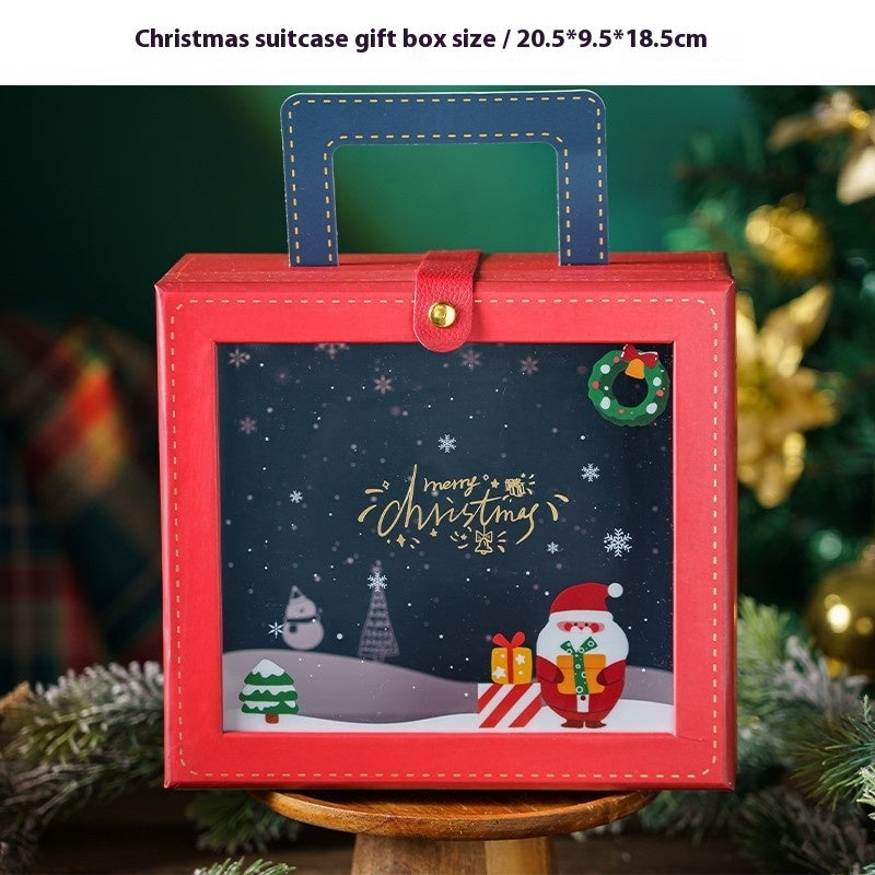 Christmas Pastry Packaging Box Set with Bear & Snowflake Ties - Holiday Cookie Gift Box