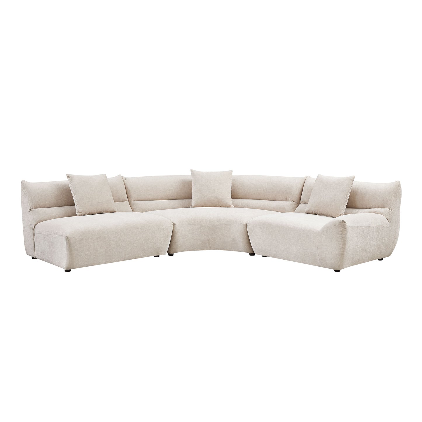 Modular Curved Sectional Sofa - 3-Piece Free-Form Design in Oatmeal