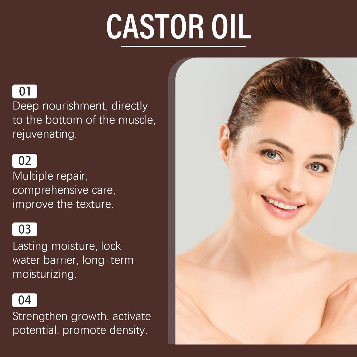 Organic Castor Oil Body Skin Nourishing And Moisturizing Eyebrow Hair