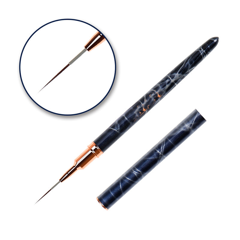 Black Marbled Nail Art Brush Pen - Multiple Sizes