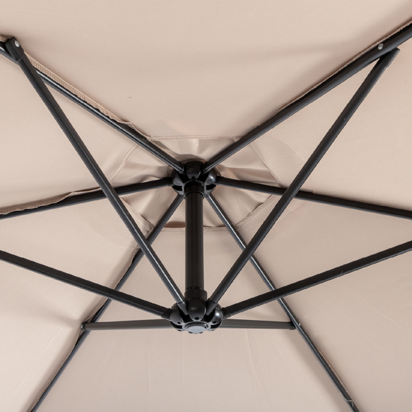 10FT Round Offset Patio Umbrella with Crank & Adjustable Tilt