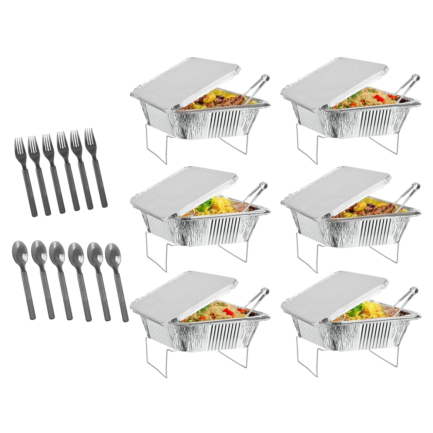 36-Piece Disposable Chafing Dish Set - Buffet Server with Utensils