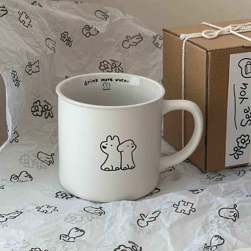 Cute Puppy Mug Set - Small Ceramic Water Cups for Coffee or Tea