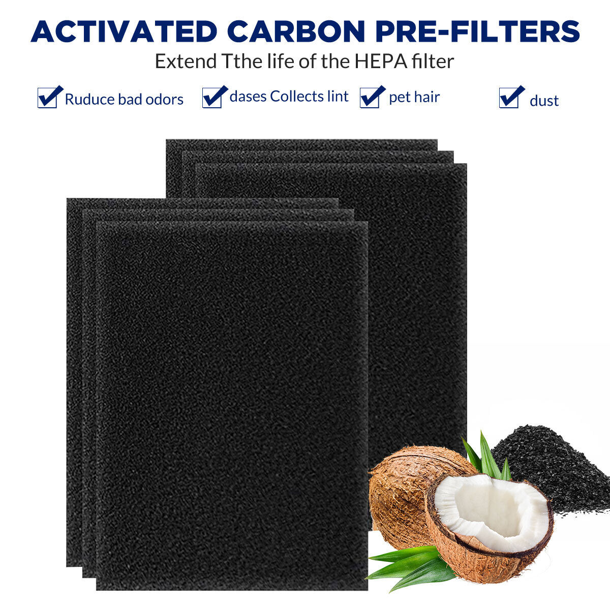 HEPA Filter Replacement for Air Purifiers - 13 Pack, Carbon & Allergy Shield