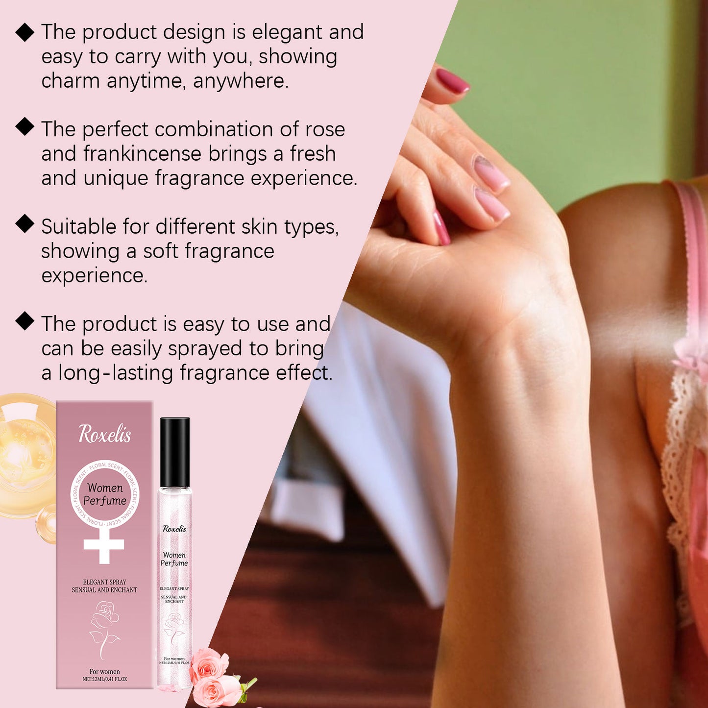 Desert Rose Perfume Spray - Elegant Long-Lasting Floral Fragrance Mist 12ml
