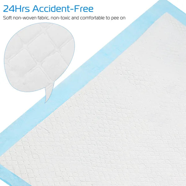 Pet Training Pads 50-Pack, Leak-Proof Puppy & Kitten Potty Mats 24x18 Inches